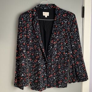 Ella Moss Black and Red Floral Blazer
